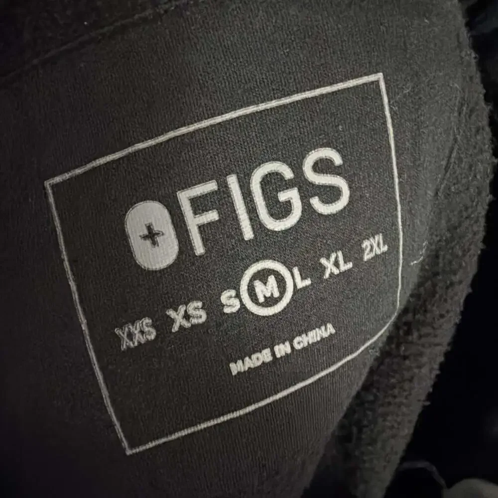 Figs Men's Size Medium Black Fleece Sweatpants